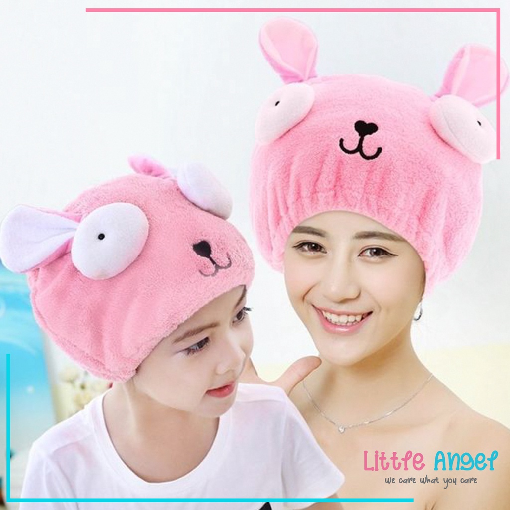 Handuk Keramas Mandi Topi Handuk Pengering Rambut Kepala Hair Tower Shower Cap Ibu Bayi Anak