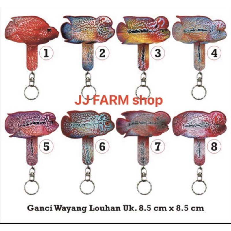 WAYANG IKAN LOUHAN UNTULAN IKAN LOUHAN FULL ACRYLIC + GANTUNGAN KUNCI