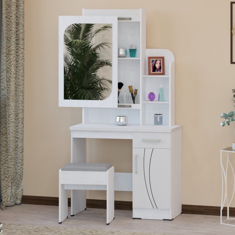 Set Meja Rias dan Kursi Cermin Sliding Geser Minimalis Modern MR SLD - Star Meuble Semarang