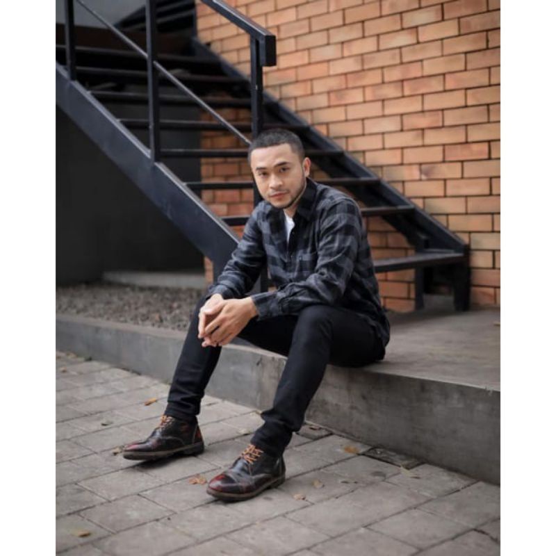 Kemeja flanel pria lengan panjang Unisex Terbaru Bahan Woll Flannel Panjang Slimfit