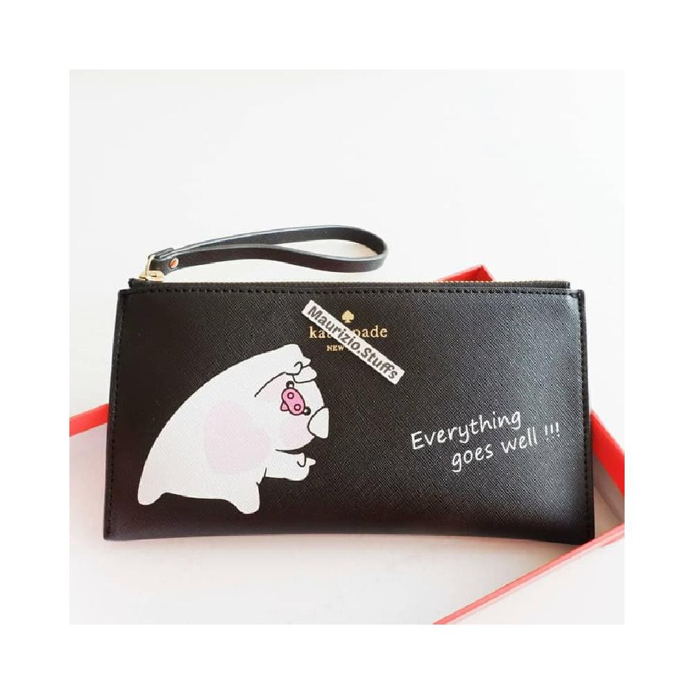 Mini Clutch Mini Pouch KS Piggy Saffiano Leather Kate Spade Kulit