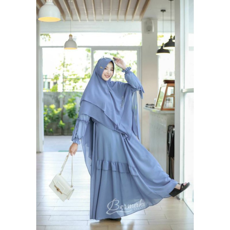 Gamis Bermerk ayudia syar'i Original gamis terbaru gamis lebaran