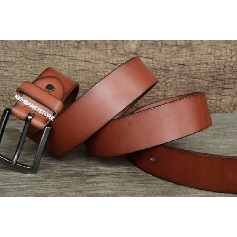 Ikat Pinggang pria Sabuk Kulit Leather Belt Gesper kulit sapi