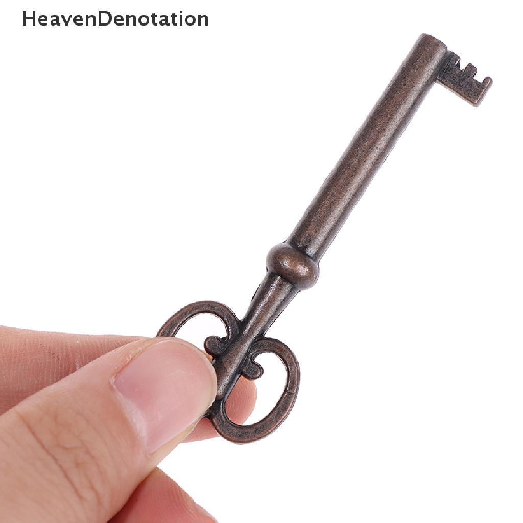 [HeavenDenotation] Antique Copper Door Lock For Furniture Drawer Jewelry Wood Box Cabinet Cupboard