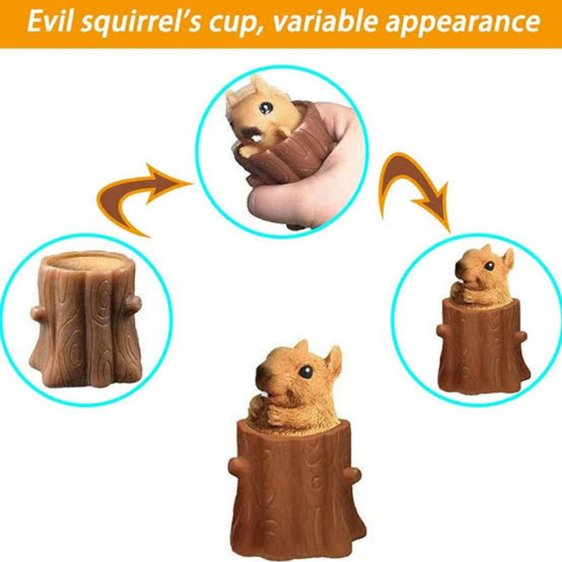 Mainan Pop it Squishy Pohon Tupai / Squirrel Toys / Squirrel Relief Toys Kids / Mainan Tupai Anak