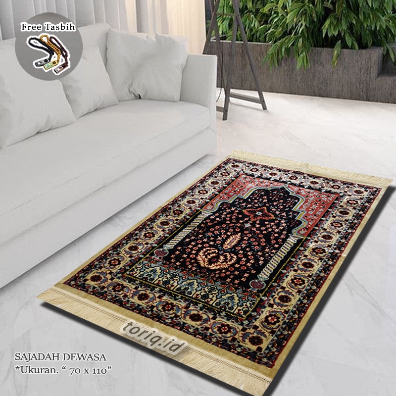 [TQ] Sajadah turki bludru premium /motif mewah/turki premium uk 70 x 110 /sajadah warna maroon/ saja