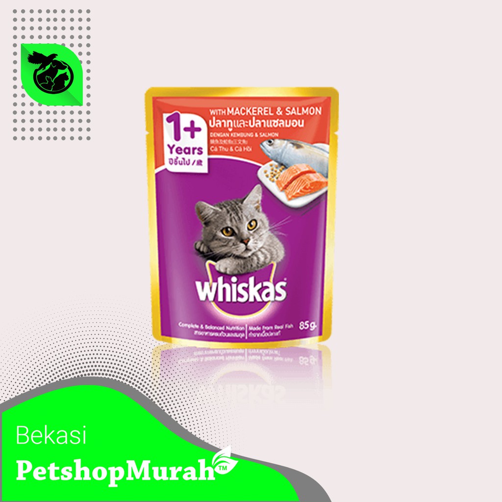 Makanan Kucing Whiskas Sachet Dewasa Pouch Adult 85Gram basah wetfood wiskas