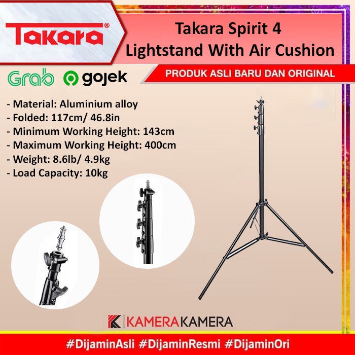 Takara Spirit 4 Lightstand With Air Cushion / Stand Lampu LED Studio