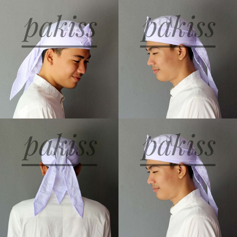 Blangkon Iket Sunda Polos Putih & Hitam - Blangkon Iket Simple Dewasa