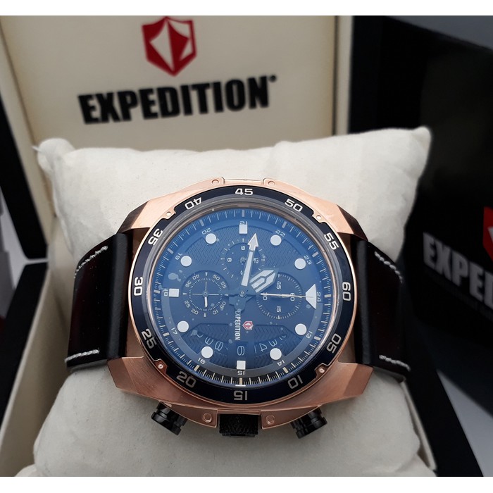 Expedition E 6762 Rosegold Black, Jam Tangan Pria, Original