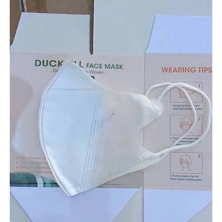 masker duckbill face mask garis box Random