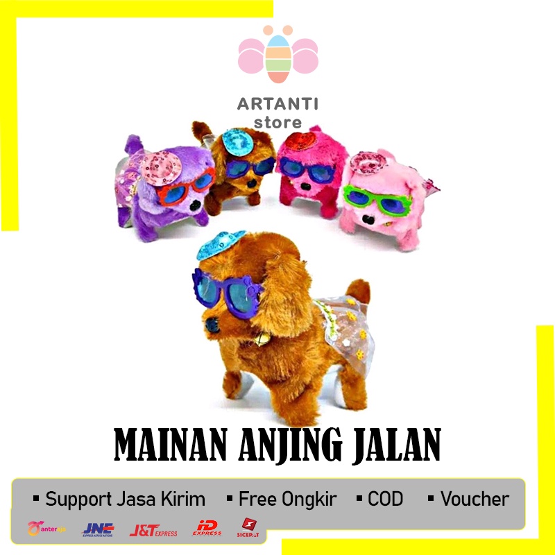 Mainan Anak Boneka Hewan Anjing Bunyi dan Gerak Bisa Jalan