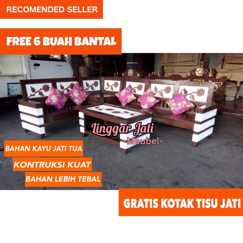 KURSI SUDUT JATI KURSI TAMU JATI MURAH KURSI POJOK KURSI L MINIMALIS KURSI JATI JEPARA