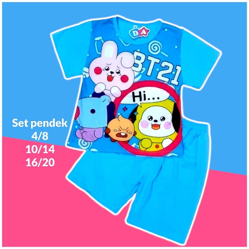 Setelan Anak Perempuan - Baju Anak Perempuan Dedina Celana Pendek Usia 5 6 7 8 Tahun Mall