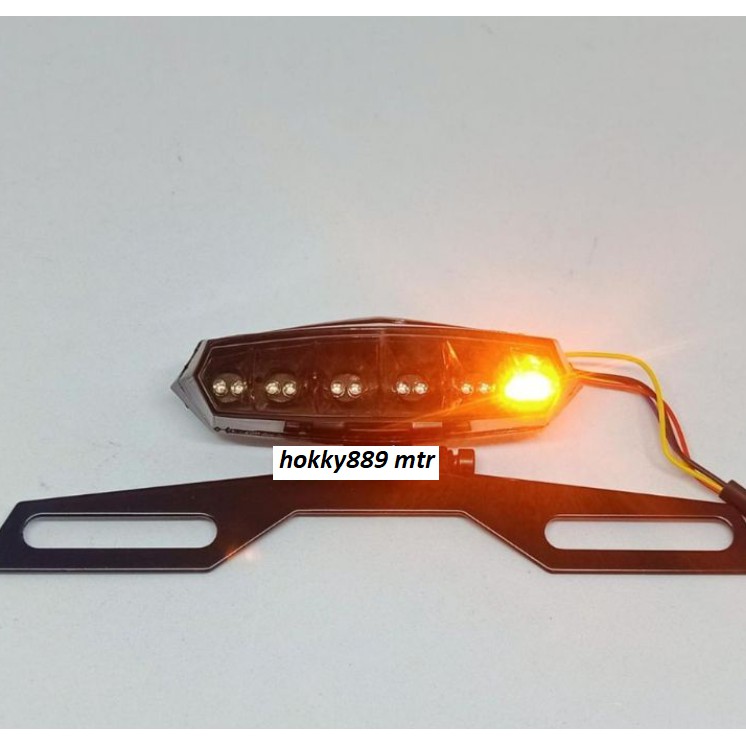 Lampu stop belakang 3 in 1 set dudukan plat universal rx king cb yb dll / stoplamp led 3 in 1