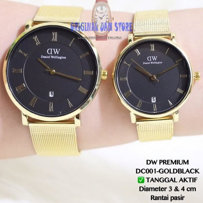 Best Seller Jam tangan couple DW petite rantai pasir rosegold daniel w Terbatas