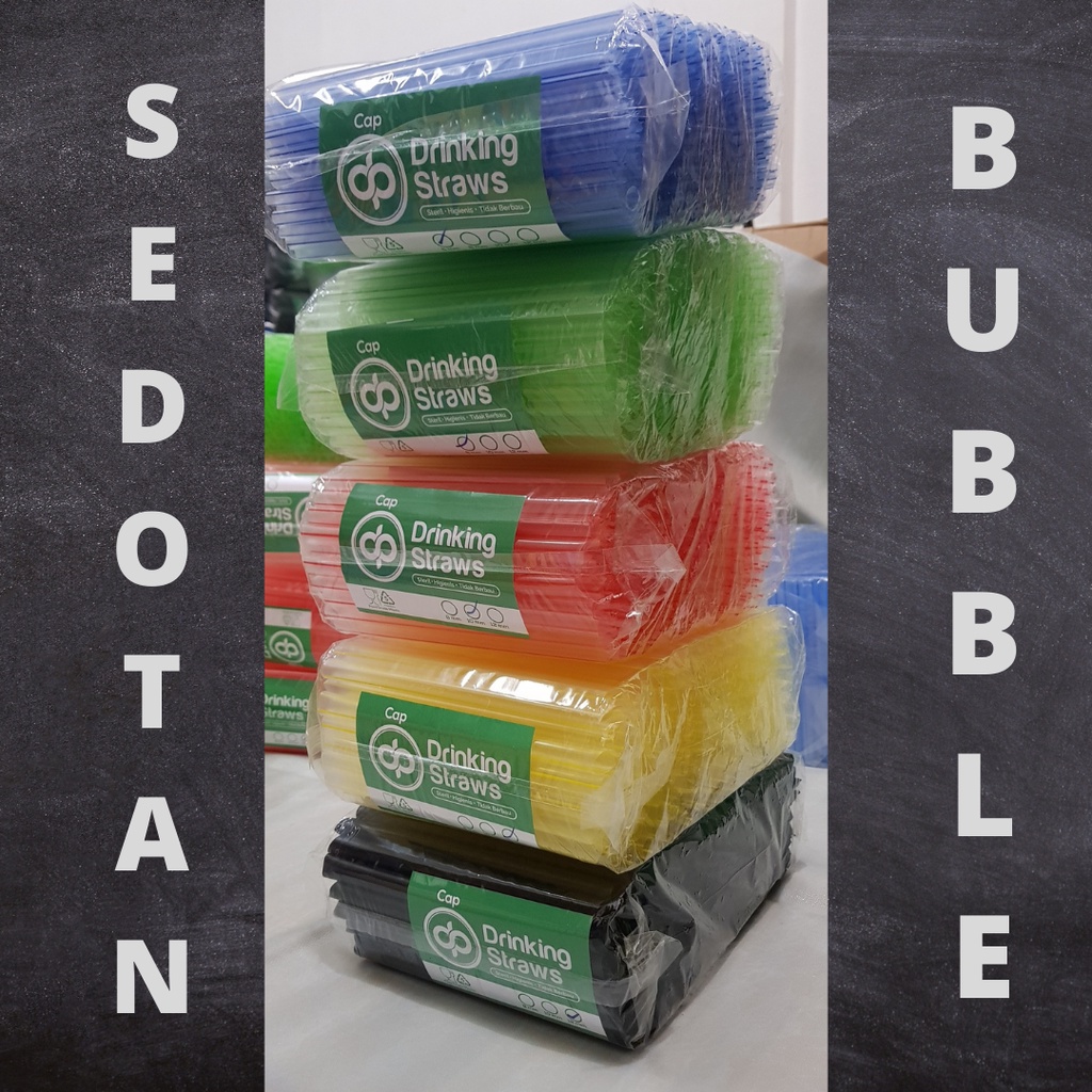 Sedotan Boba / Sedotan Plastik Bubble Drink / Sedotan Pop Ice Aneka Ukuran