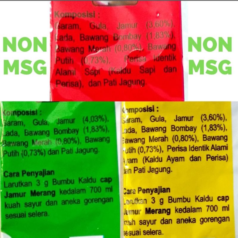 kaldu jamur merang alami non MSG HALAL MUI 3gr kaldu penyedap kaldu jamur sedap