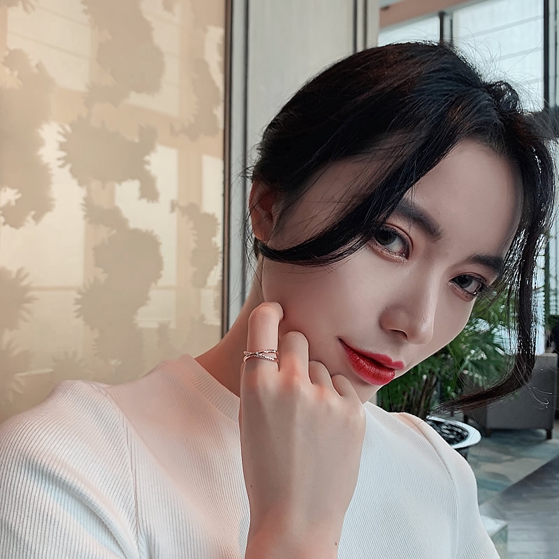 XiaoboACC Cincin Terbuka Adjustable Model Silang Gaya Korea Untuk Wanita