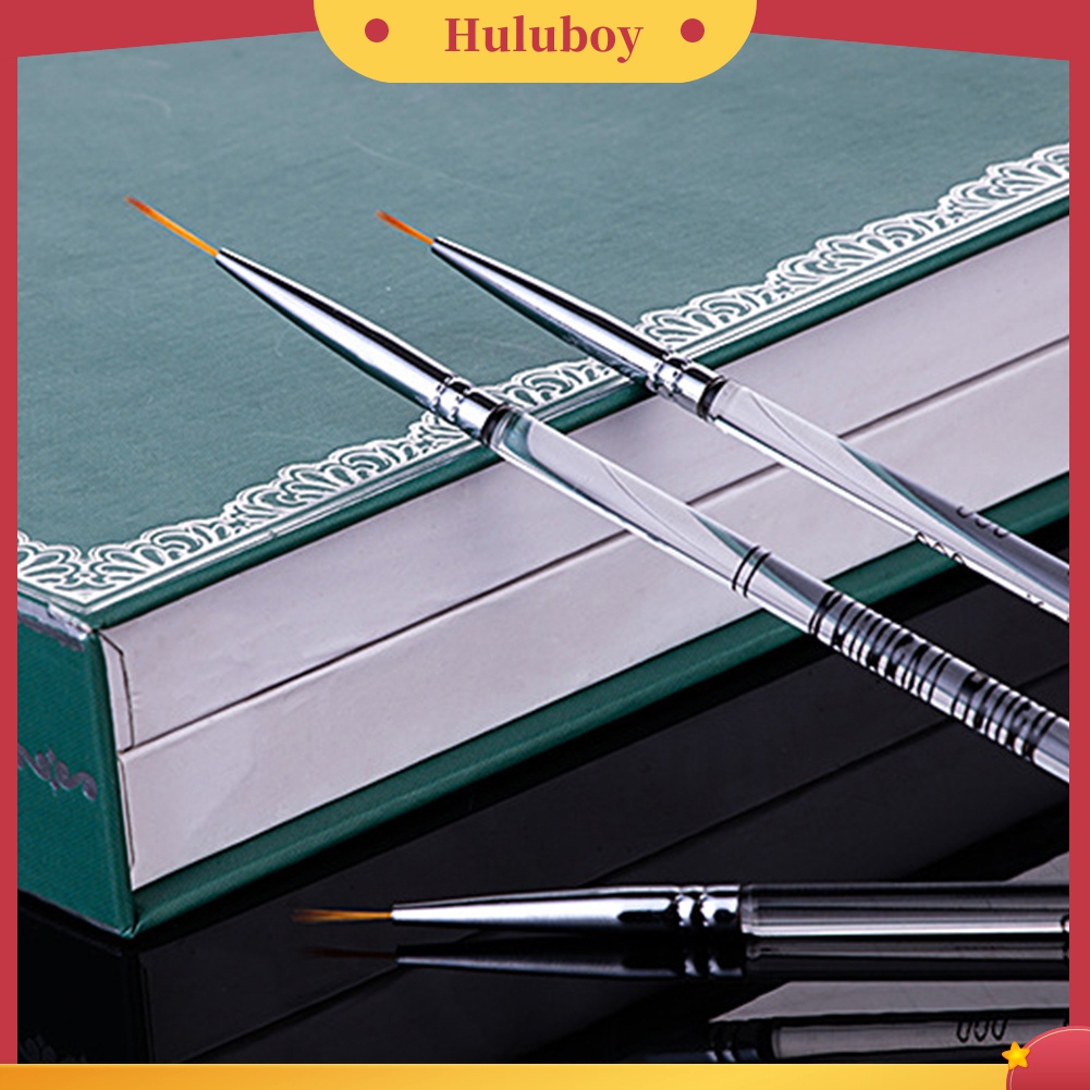 Huluboy Huluboy♡ 3pcs Pen Brush Dua Sisi Transparan Untuk Menggambar / Manicure