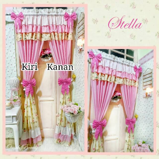Gorden Shabby (KANAN+KIRI) / PREORDER SEPASANG Gorden Stella Rose Mawar / Gorden Shabbychic Bunga Vi