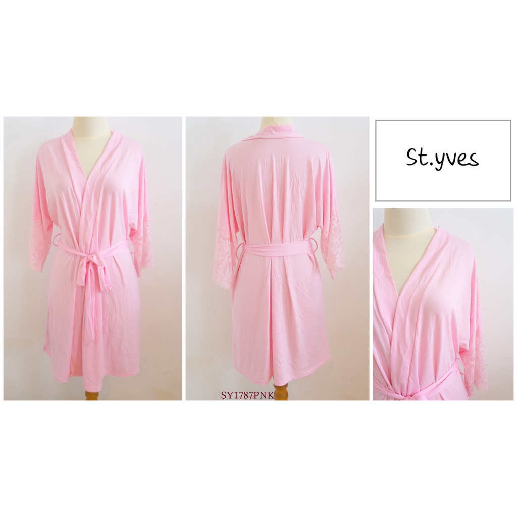 Baju Tidur Model Kimono ST YVES Pakaian dalam wanita Bahan Halus Hias Lace Premium SY1787