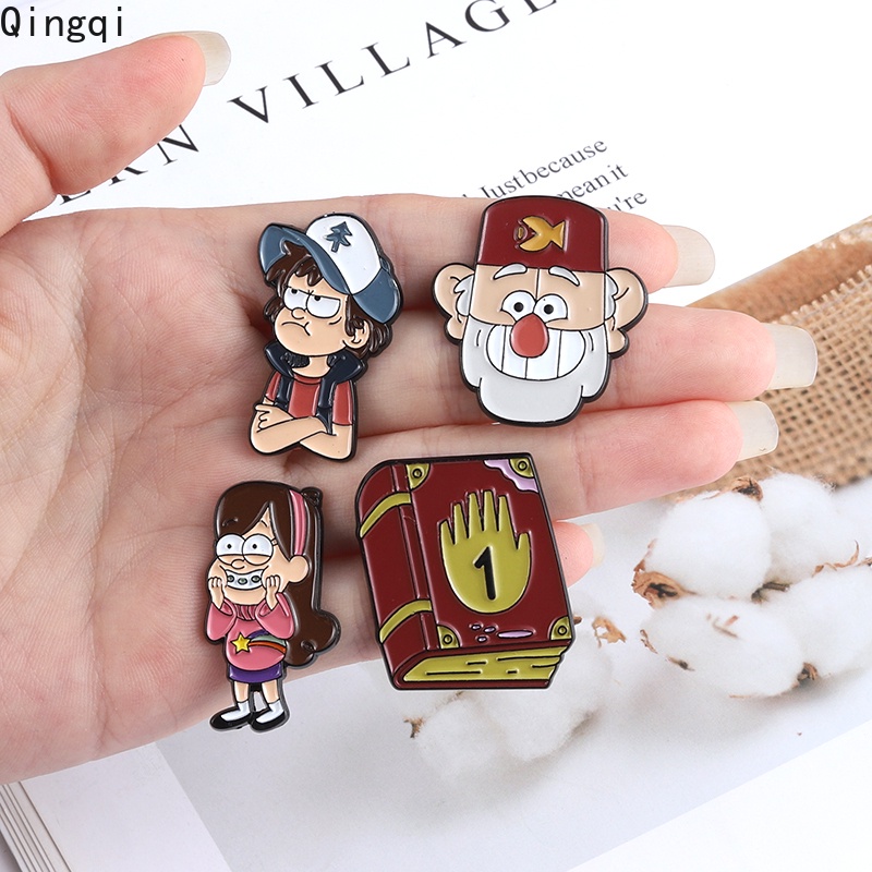 Bros Pin Enamel Desain Kartun Anime Buku Turntable Gaya Klasik Untuk Anak