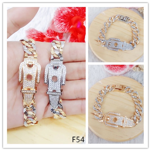 Gelang Xuping Permata Rantai Kombinasi Lapis Emas 18k F53,54