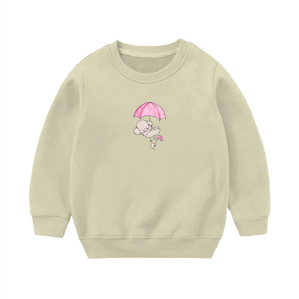 Sweater Anak Anak Atasan Crewneck Bahan Fleece Motif Balon Elephant Cute 1-5 THN