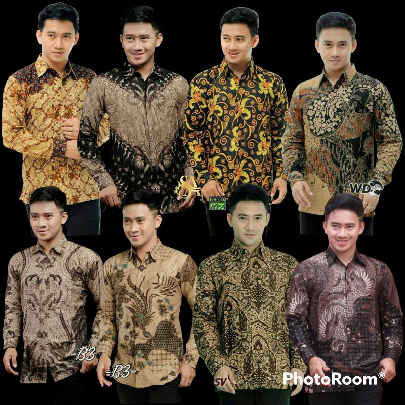 Batik Pria Kemeja batik Lengan Panjang M L XL XXL terlaris