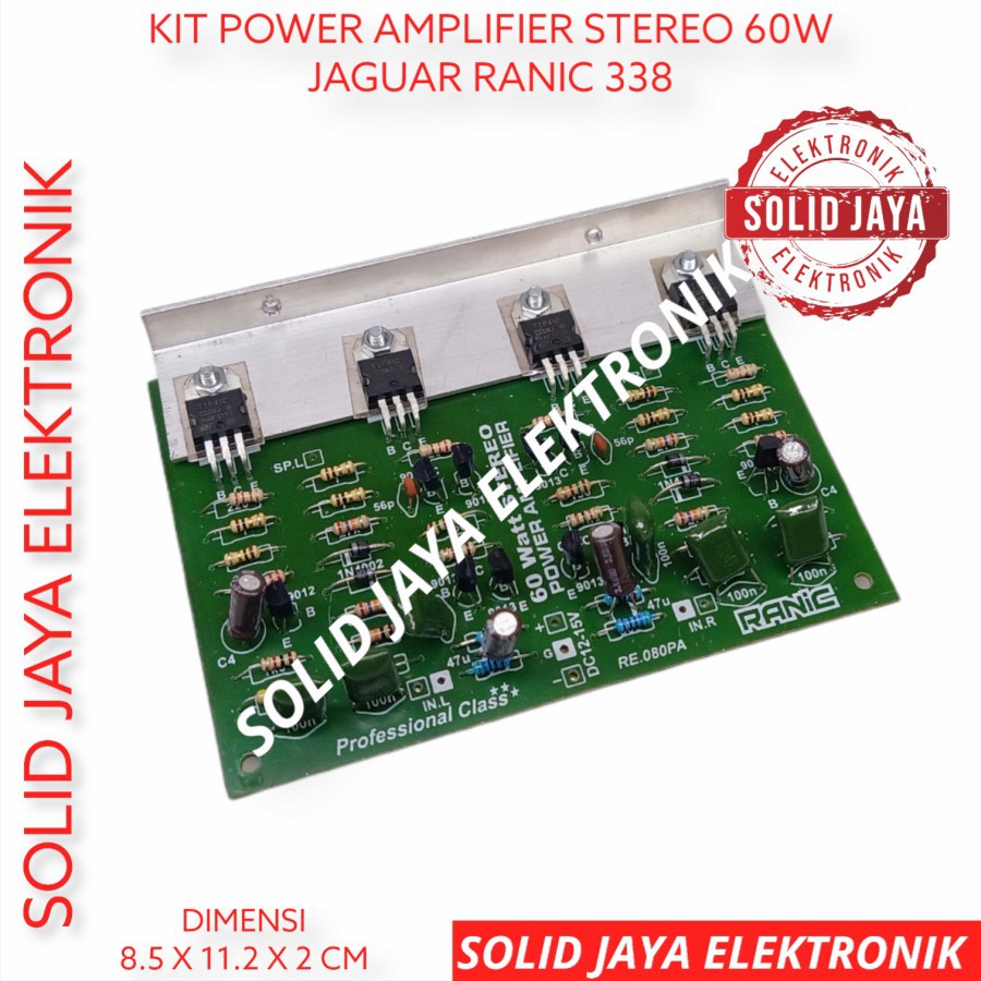 KIT POWER AMPLIFIER OCL 60W STEREO 60 W WATT JAGUAR POWER AMPLIFIER AMPLI OCL RANIC 328