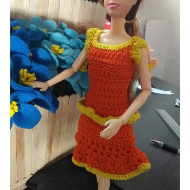  Baju  barbie  santai barbie  rajut  baju  bonekah Shopee 
