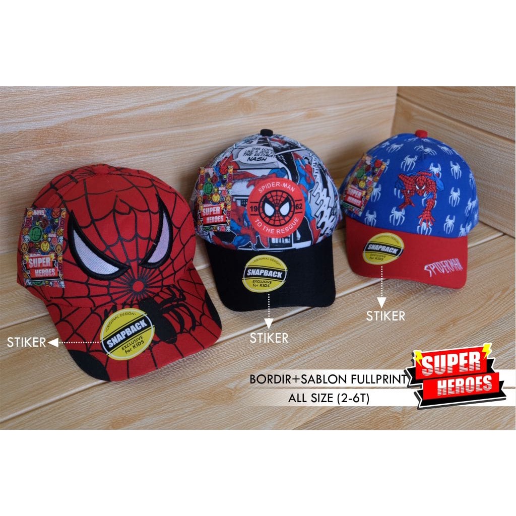 TOPI ANAK SUPERHERO BABY SPACE FULLPRINT DAN SPACEKIDS LOGO BORDIR SIZE 2-6 TAHUN-2