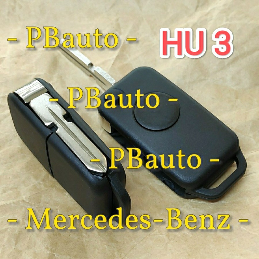 Casing Remote Kunci HU3 Lipat 1 Tombol Mercedes Benz / cover key remote aksesoris interior mercy