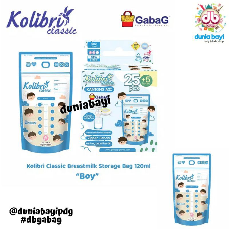 Gabag Kantong Asi Classic 120 ml (GBC120) | Breast milk 120 ml classic