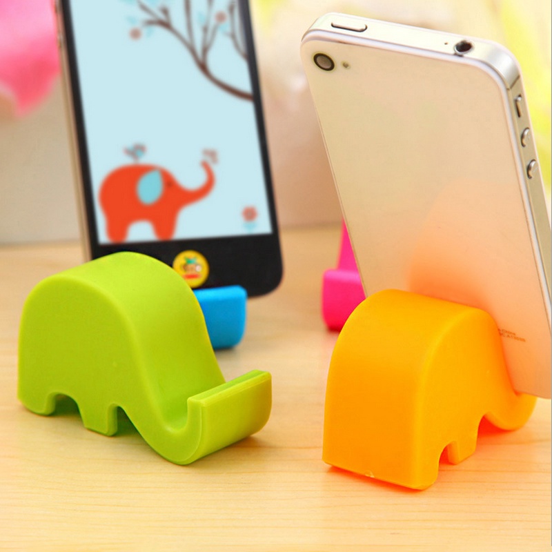 Stand Holder Hp / Compatible For iPad Universal Multifungsi Bentuk Gajah Mini Bahan Plastik 4 Warna