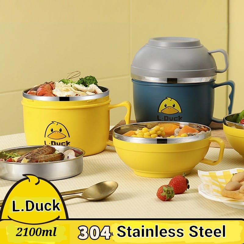 L. Duck Lunch Box 3in1 / Food Container / Noodle Bowl - 304 Stainless