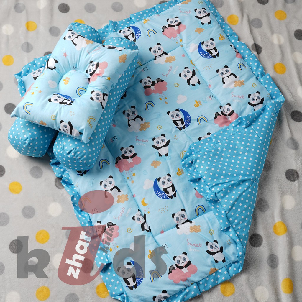 Bedcover Bayi Set Lengkap MURAH NEWBORN Size (Bedcover, Bantal, Guling) Free Tas Mika!