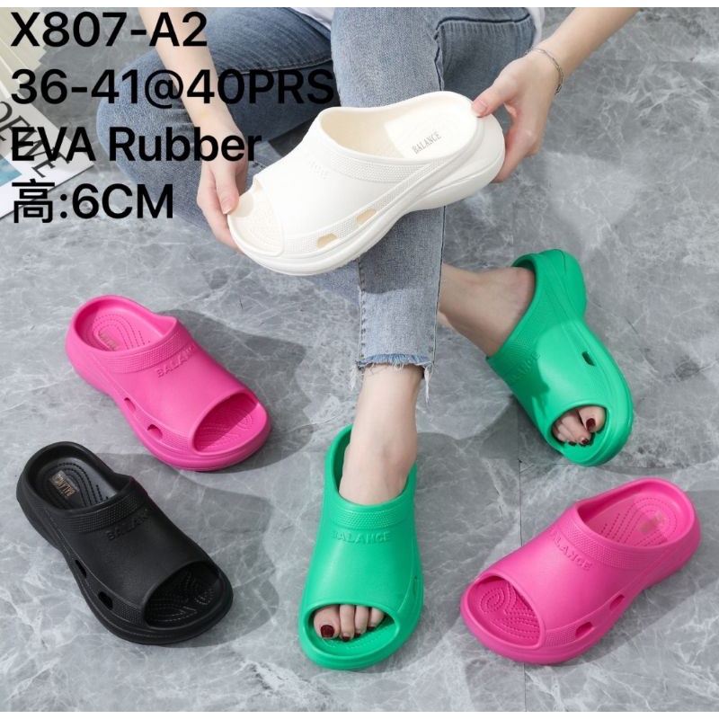 Sandal wedges fashion balance ruber / sandal wanita