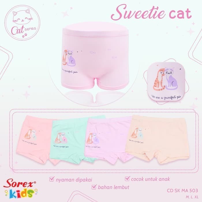 Sorex Kids Boxer Anak MA 503 Cat Series - Sweetie Cat Isi 3 Pcs