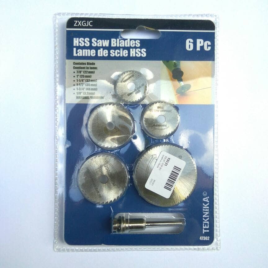 Mata Gergaji Mini Bor Tuner Gerinda 6 pcs Set 6pcs Circular Saw Drill Grinder kayu akrilik plastik