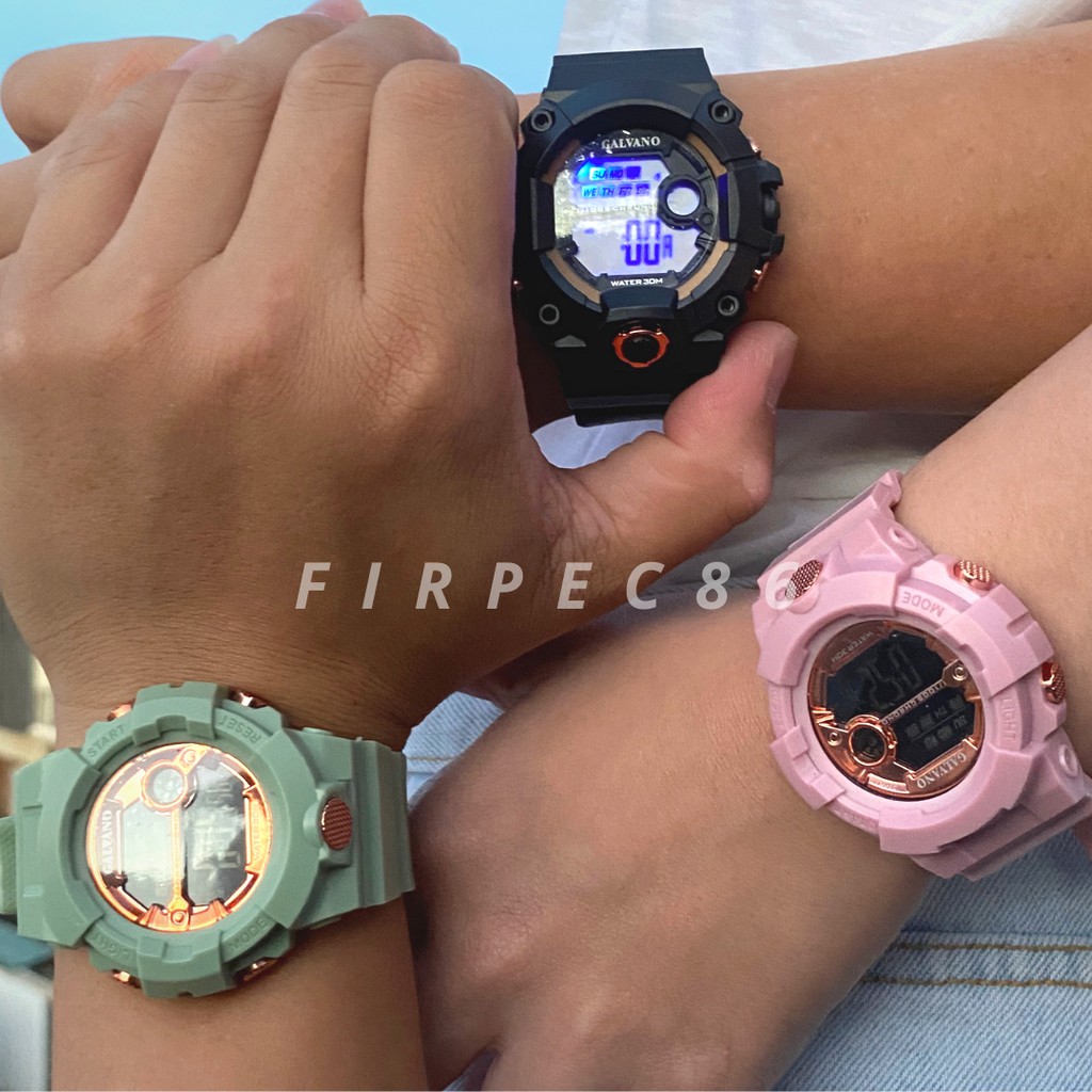 F86 GALVANO Jam Tangan Digital Unisex Sporty Korean Style Water Resistant