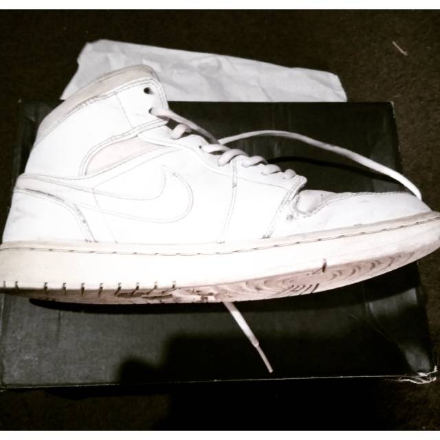 Air Jordan 1mid triple white ( second original ) + box