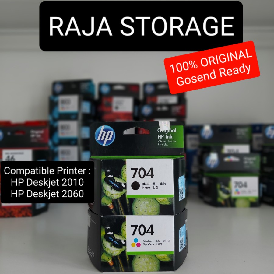 HP 704 Paket Black Color Advantage Cartridge Tinta Combo Printer Deskjet 2010 2060