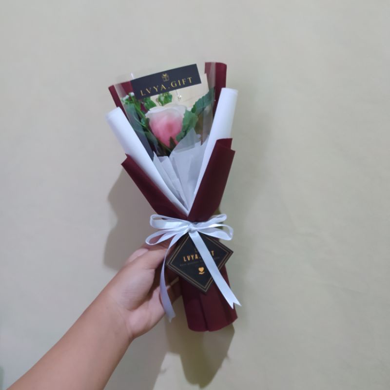 [BUNGA0004] Handbouquet single/buket bunga mini/buket bunga 1 tangkai/buket bunga artificial