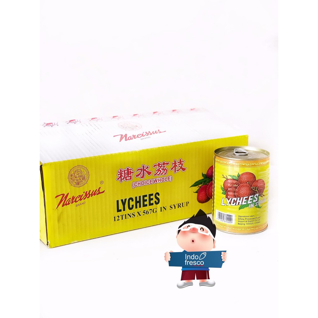 

PROMO NARCISSUS LYCHEE CANNED- BUAH LECI KALENG- 1KARTON KHUSUS GOSEND TERMURAH