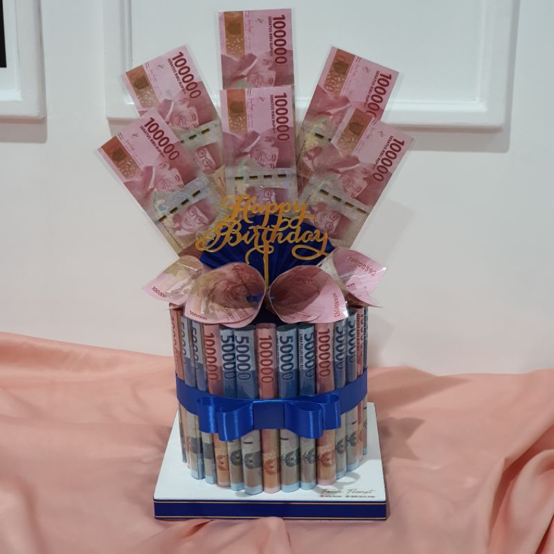 Kue Ulang Tahun | Anniversary Cake | Birthday Cake | Money Cake 1 Tier High Small | Kue Uang Asli