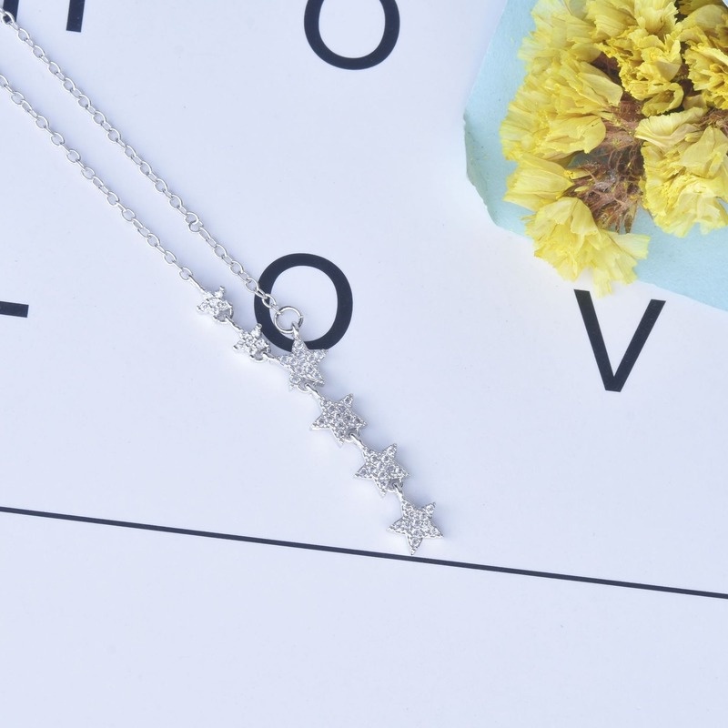 [Ready Stock]Fashion Personality Silver-Plated Diamond XINGX Necklace