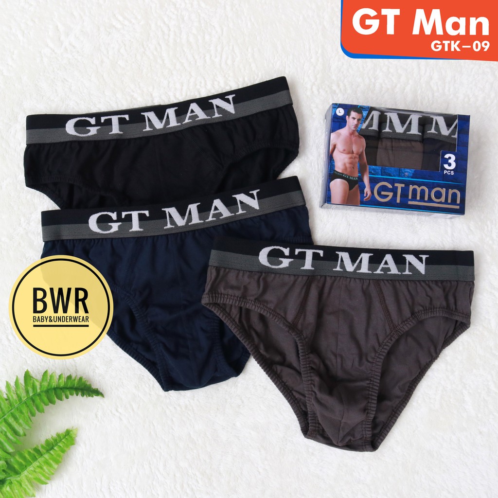 [ 3pc ] CD GT Man GTK09 [ II O2 - Q2 ] Celana Dalam Pria Karet Boxer /Gtk 09 - Bwr