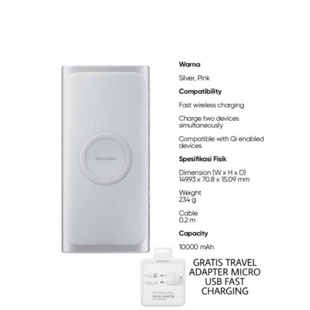 ORIGINAL Samsung Wireless Powerbank 10.000 mAh